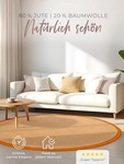 Sisalteppich Rund Orange &Oslash; 80 | Moderner Teppich f&uuml;r Wohn- und Schlafzimmer -
