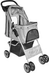 vidaXL Haustier-Buggy Hund/Katze Klappbarer Reisewagen Grau - Grau
