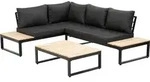 Greemotion Lounge-Set Rio, mit Teakholz-Teilen Schwarz Holz - Grau