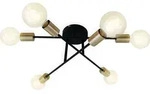 Deckenleuchte Deckenlampe drehbar 6xE27 60W schwarz-goldfarben Briloner - Schwarz