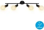 Deckenleuchte Deckenspot Schwenkbar drehbar 4xE27 60W schwarz Metall Briloner -