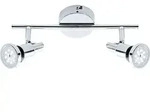 LED Badleuchte Spotleuchte chwenkbar 2xGU10 je 4 W Chrom IP44 Briloner - Grau