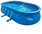 Summer Waves Quick Up Pool aufblasbarer Pool oval inkl. Zubeh&ouml;r Blau 549x305x107 cm