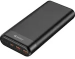 Sandberg 420-62 Powerbank 20000mAh 65W QC3.0 USB-C/2xUSB-A Schwarz - Schwarz