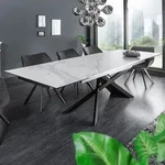riess-ambiente Ausziehbarer Esstisch EUPHORIA 180-220-260cm Marmor wei&szlig; Keramik