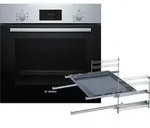 Bosch HBF133BR0ZA1 Set Backofen HBF133BR0 Edelstahl + 2-facher Teleskopauszug + 1