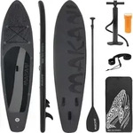 ECD Germany Aufblasbares Stand Up Paddle Board Makani, 320x80x15 cm, Schwarz, PVC,