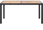 vidaXL 7-tlg. Garten-Essgruppe mit Auflagen Poly Rattan Schwarz - Schwarz