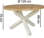 WOHNLING Design Esszimmertisch BOHA rund &Oslash; 120 cm x 75 cm Akazie Massiv-Holz