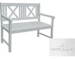 Garden Pleasure Gartenbank MALM&Ouml; 2-Sitzer B 120 x T 59 x H 89 cm, Farbe: Wei&szlig; -