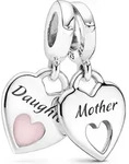 Pandora People Charm Anh&auml;nger 799187C01 Mother And Daughter Split Heart Silber...