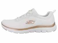 Skechers Flex Appeal, Damen Mesh Sneakers, Sportschuhe in weiß und rosegold,