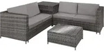 tectake&reg; Rattan Lounge Siena f&uuml;r 4 Personen widerstandsf&auml;hig und UV-best&auml;ndig -