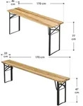 Juskys Bierzeltgarnitur Bichl 3-teilig klappbar - Biertisch + 2 Bierb&auml;nke - Holz -