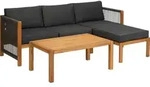 Holz-Lounge 57455 Malaga - Braun/Schwarz/Dunkelgrau