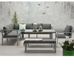 Garden Impressions Dining-Ecklounge "Lakes XL", inkl. Sitzbank, Tisch und Kissen