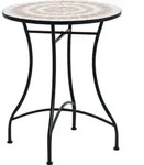 Outsunny Gartentisch Mosaiktisch Balkontisch Beistelltisch Seviertisch rund - Schwarz