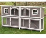 XXL Kleintierstall Murmel taupe 211x52x107 cm - Taupe