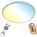 LED Deckenleuchte CCT WiFi Bluetooth App 24W silber Metall-Kunststoff Briloner - Grau