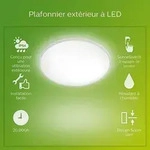 Philips Superslim Deckenleuchte, 15 W, Wei&szlig;, Metall, Kunststoff, IP54, Terrasse,