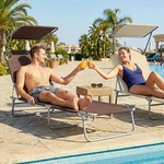 Outsunny Sonnenliege Gartenliege Relaxliege Dreibeinliege Liege Klappbar Braun -