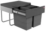 HAILO 3644911 Abfallsorter RAUMSPAR TANDEM S 12/8/8/D dunkelgrau mit 28 Liter