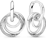 PANDORA Creolen Ohrringe "Always Together" aus Silber, verschlungenes Design,