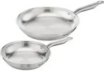 Tefal Virtuoso 2-teiliges Pfannenset unversiegelt E492S2, Frittierset, Edelstahl,