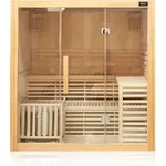 Dewello Finnische Traditionelle Sauna SARNIA 180cm x 140cm inkl. 6 KW Harvia Ofen,