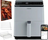 Cosori CAF-P583S-AEUR, COSORI 6.4L DUAL BLAZE XXL Hei&szlig;luftfritteuse, grau