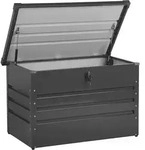 BELIANI Gartentruhe Graphitgrau Metall 300 L 100 x 62 cm Wasserdicht...