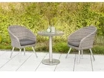 Merxx Balkonset "Boulevard" 3tlg. mit Tisch &Oslash; 65 cm, inkl. Kissen - Stahlgestell mit