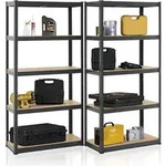 Juskys Lagerregal Basic 2er Set 180x90x40 cm - max. 1750 kg - Metall Regale Grau -