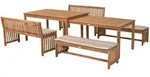 Merxx Gartenm&ouml;bel Set Hawaii, 2 B&auml;nke mit R&uuml;ckenlehne, 2 B&auml;nke ohne R&uuml;ckenlehne,