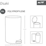 MSV "Osaki Cubo de Basura con Pedal, 3 L, Color Azul Oscuro, 3 l, Rund, Polypropylen