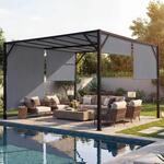 Pergola Baia, Garten Pavillon Terrassen&uuml;berdachung, stabiles 6cm-Stahl-Gestell...