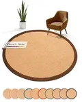 Sisalteppich Rund Braun &Oslash; 80 | Moderner Teppich f&uuml;r Wohn- und Schlafzimmer -...