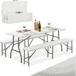 Juskys Bierzeltgarnitur Bayreuth 3-teilig & klappbar &ndash; 180 x 70 x 74 cm &ndash;2