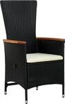 vidaXL Gartenst&uuml;hle 2 Stk. mit Polstern Poly Rattan Schwarz