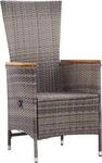 vidaXL Gartenst&uuml;hle 2 Stk. mit Auflagen Poly Rattan Grau