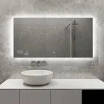 Heidenfeld LED Badezimmerspiegel | Wandspiegel mit Heizung - Infrarot Spiegelheizung
