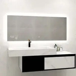 Heidenfeld LED Badezimmerspiegel | Wandspiegel mit Heizung - Infrarot Spiegelheizung