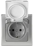 ChiliTec 22307 DELPHI Schutzkontakt-Steckdose IP44 250V/ 16A, inkl. Rahmen, UP,