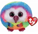 TY Teeny Puffies Eule Eule 10 CM - Blau/Gr&uuml;n/Rosa/Wei&szlig;