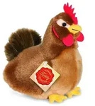 Teddy Hermann 941453, Spielzeug-Huhn - Braun/Rot