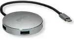 ROLINE USB 3.2 Gen 1 Hub, rund, 4fach, Typ C Anschlusskabel