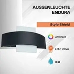 Ledvance Au&szlig;enleuchte Endura Style Shield dunkelgrau Up- & Downlight - Wei&szlig;
