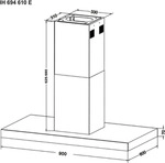 Amica IH 694 610 E, 620 m3/h, Abluft/Umluft, A, A, C, 70 dB - Silber