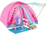 Barbie Camping Zelt Spielset mit 2 Puppen & Zubeh&ouml;r - Rosa