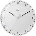 Braun Klassische Quarz-Wanduhr in Wei&szlig; / pr&auml;zises Leisegangwerk /...
